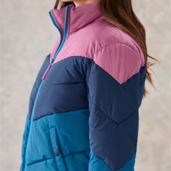 Sundance Greer Mountain Jacket Pink and Blue Retro Puffer Synthetic Small Poly - Picture 10 of 10